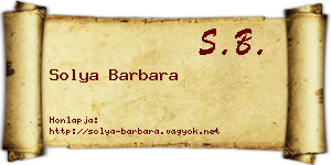 Solya Barbara névjegykártya